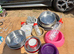 Bowls for sale , ice blocks and bottles
