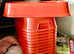 Red plastic dog/cat bowl
