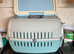 Xl puppy carrier case and portable training toilet