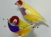 Beautiful pair of yellow Gouldian finches
